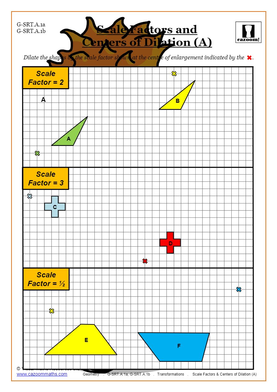 Transformations Worksheets (Geometry) | Cazoom Maths